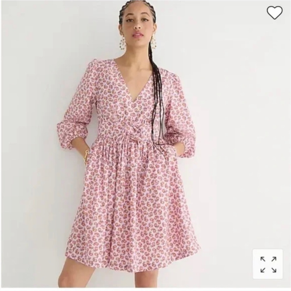J Crew poplin floral dress with pockets size 10